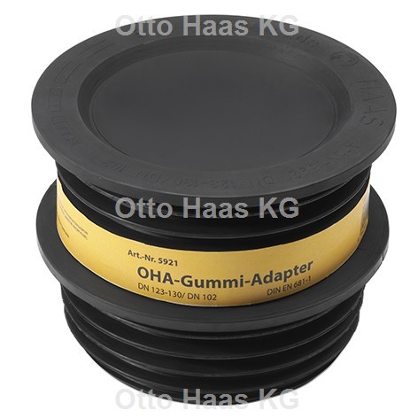 OHA-Gummiadapter 123–130 / 102 – Schwarzer Adapter nach DIN EN 681