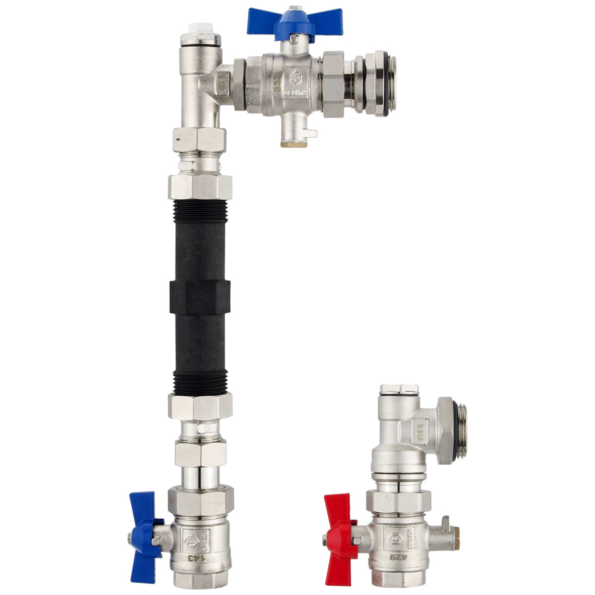 Wärmemengenzähler-Set Messing, 3/4” – Länge 130 mm